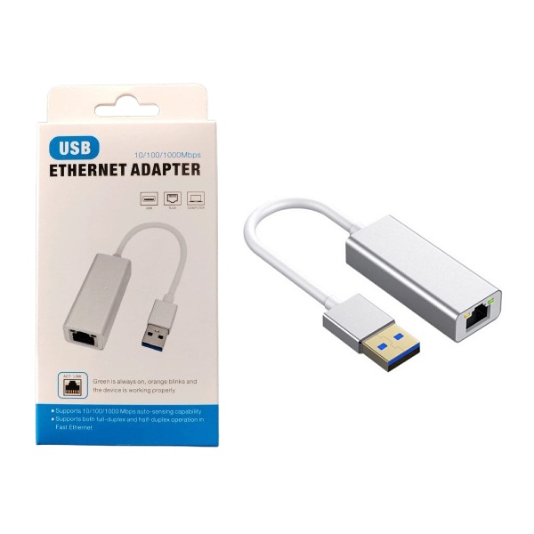 USB to Ethernet Adapter — Gigabit RJ45 Network Port